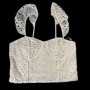 Kirious Sleeveless Blouse White top womans Size L. Made in China.